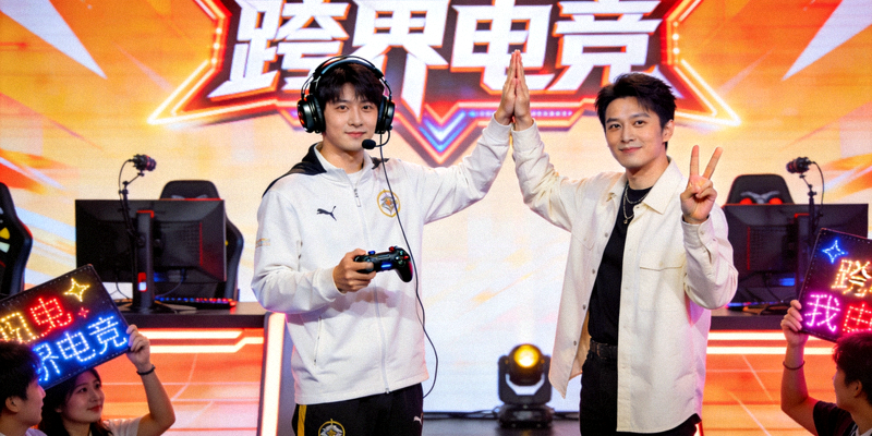 明星电竞选手参与跨界内容录制现场，与娱乐艺人互动