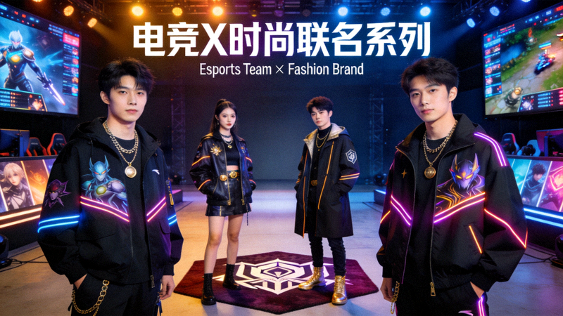 电竞战队与时尚品牌联名推出潮流服饰，展示跨界合作成果