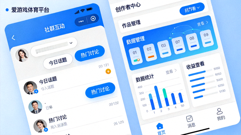 爱游戏体育平台社群互动界面与创作者中心展示