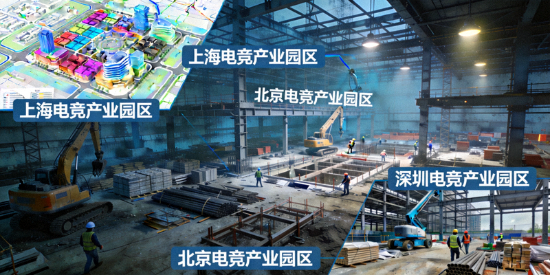上海、北京、深圳等地电竞产业园区的规划图与建设现场照片