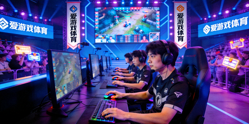 爱游戏体育电竞赛事直播现场，选手正在激烈对战中
