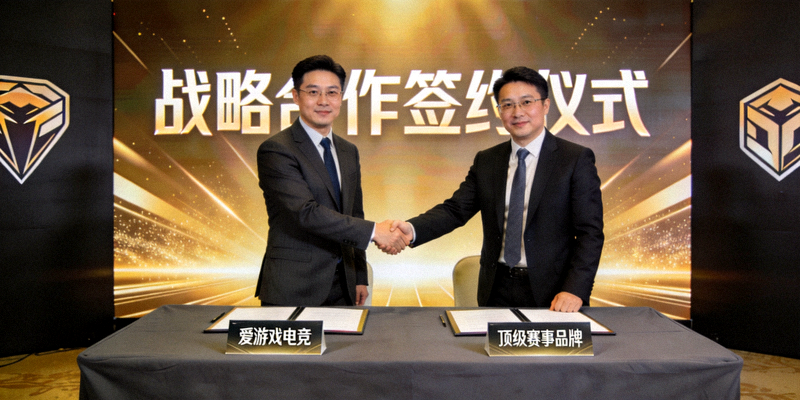 爱游戏电竞与顶级赛事品牌达成战略合作的签约现场