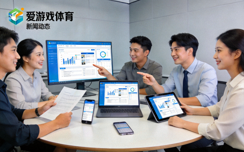 爱游戏体育官网新闻动态配图：团队成员围绕多屏设备协作讨论内容策划方案